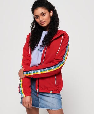 Superdry Rainbow SD-Windbreaker Női Kabát Piros | QLHRU4685